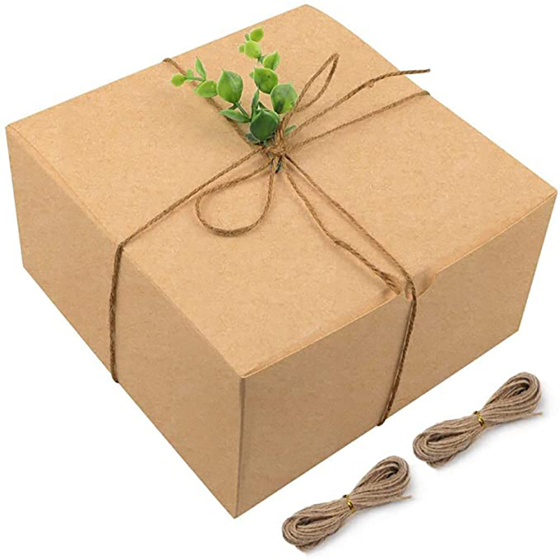 Moretoes кафяви кутии за подаръци Kraft Pack 8x8x4 инча, хартиени картонени кутии с капаци за коледни подаръци, кутии за предложение за шаферки, кутии за тарталети, занаятчийска кутия за подаръци
